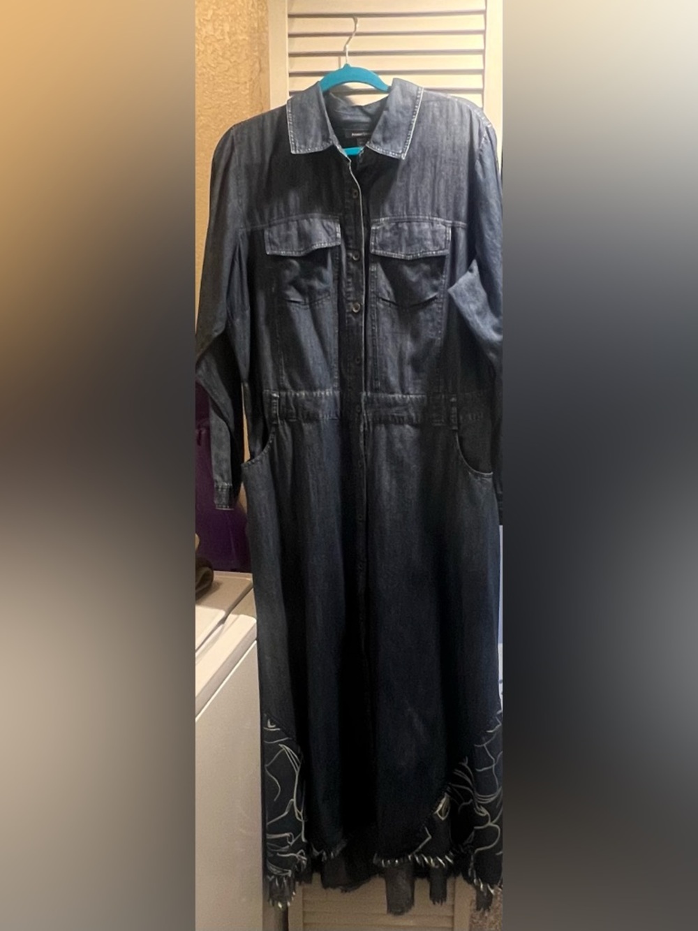 Ashley Stewart Dark Denim Shirt Dress